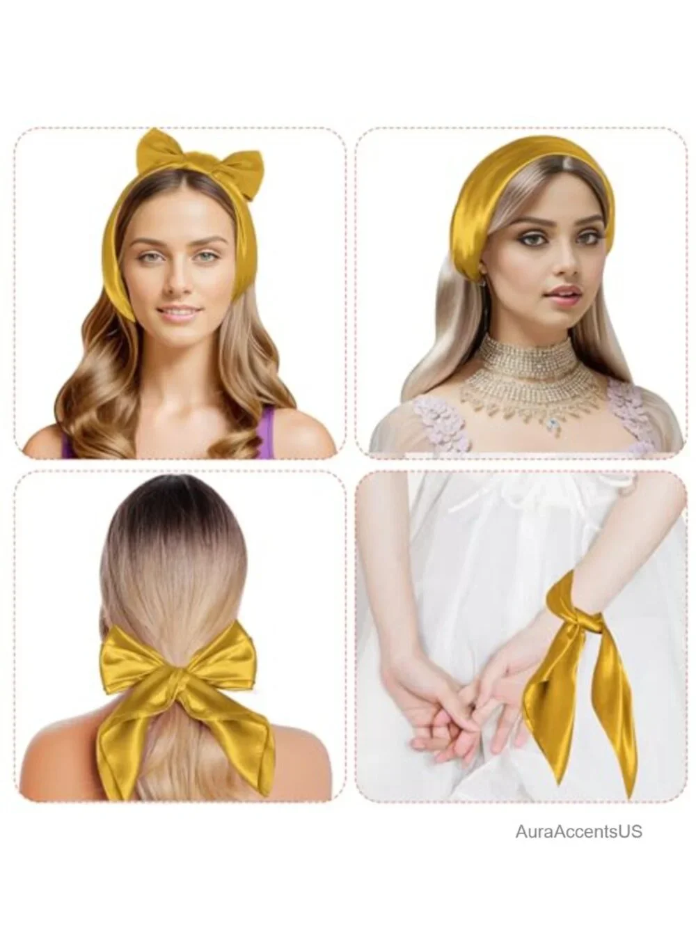 Satin Square Scarf Handkerchief Neck Scarf Multifunctional Accessory